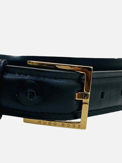 Pre - loved HUGO BOSS Wide Black Belt at Reems Closet