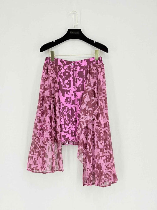 Pre - loved ICEBERG Pink & Burgundy Printed Size Medium Mini Skirt at Reems Closet