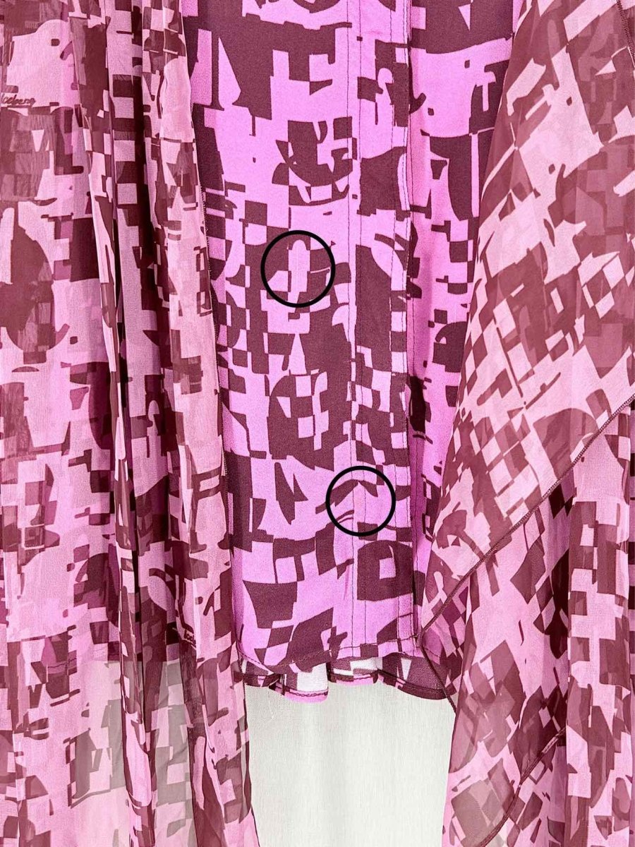 Pre - loved ICEBERG Pink & Burgundy Printed Size Medium Mini Skirt at Reems Closet