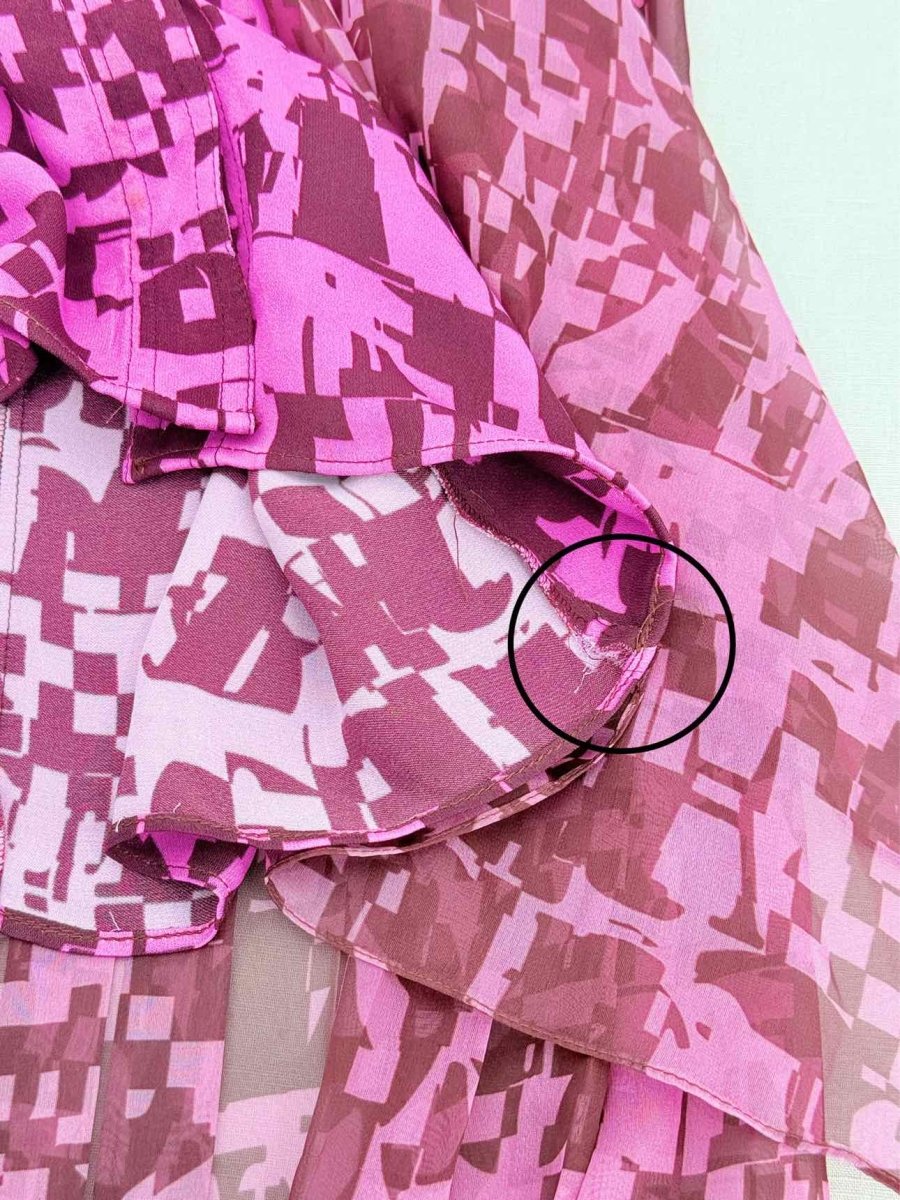 Pre - loved ICEBERG Pink & Burgundy Printed Size Medium Mini Skirt at Reems Closet