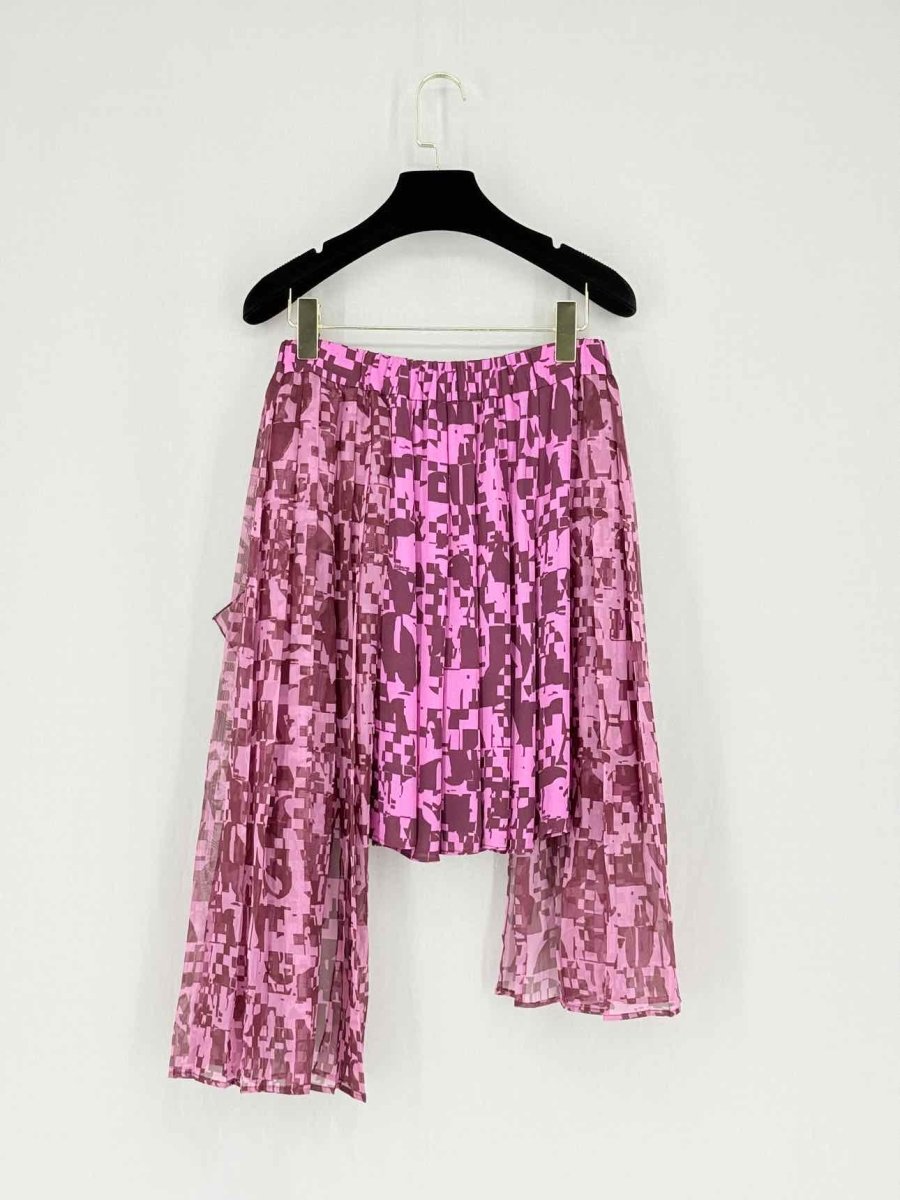 Pre - loved ICEBERG Pink & Burgundy Printed Size Medium Mini Skirt at Reems Closet