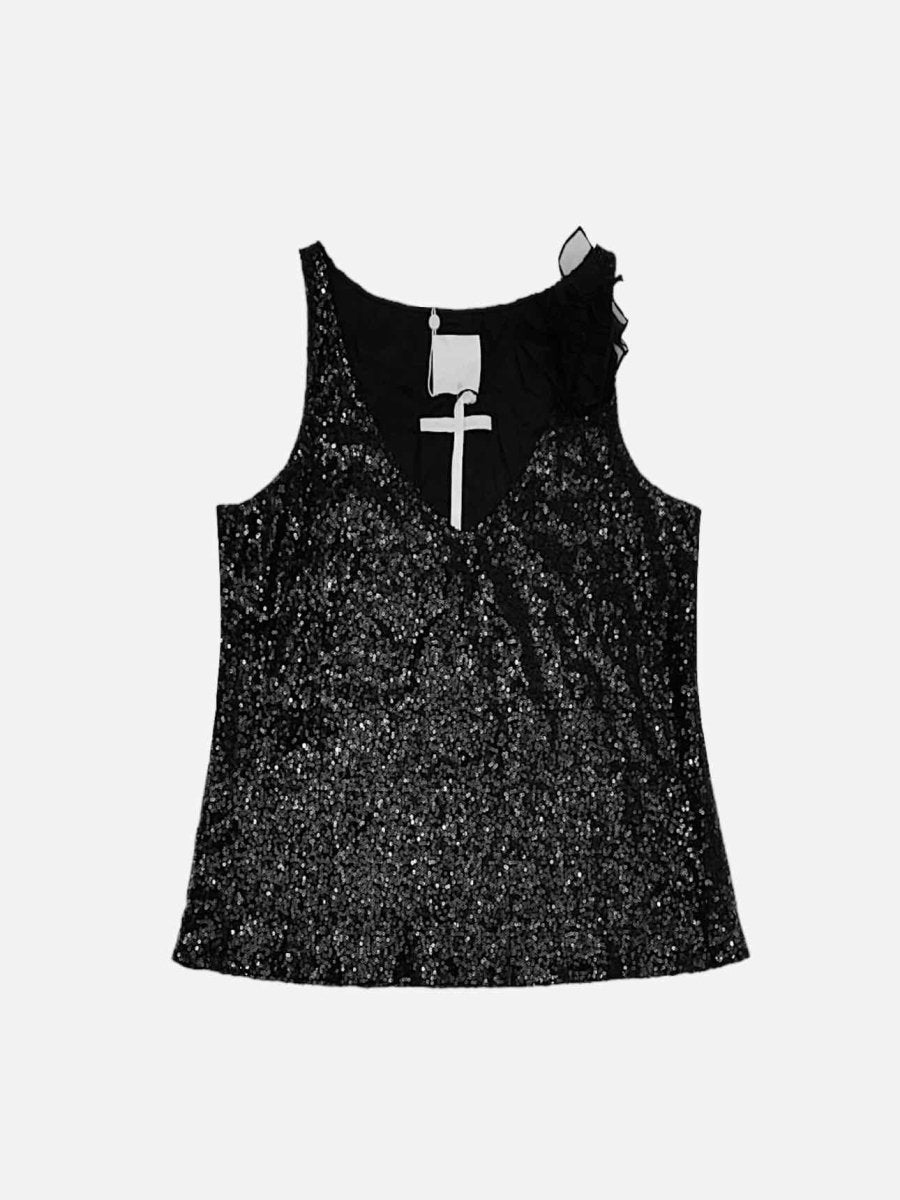 Pre - loved INGIE PARIS Black Sequin Top at Reems Closet