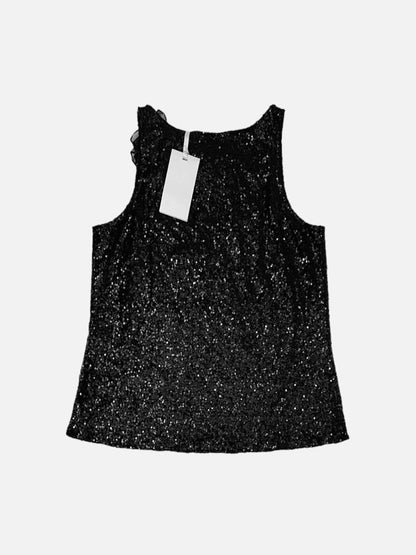 Pre - loved INGIE PARIS Black Sequin Top at Reems Closet