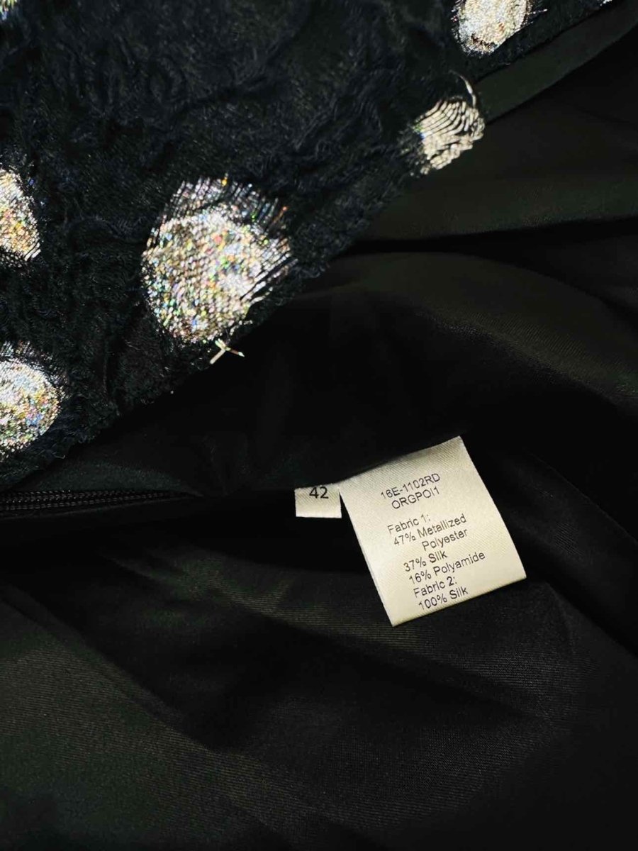 Pre - loved INGIE PARIS Black w/ Silver Size US 8 Knee Length Dress at Reems Closet