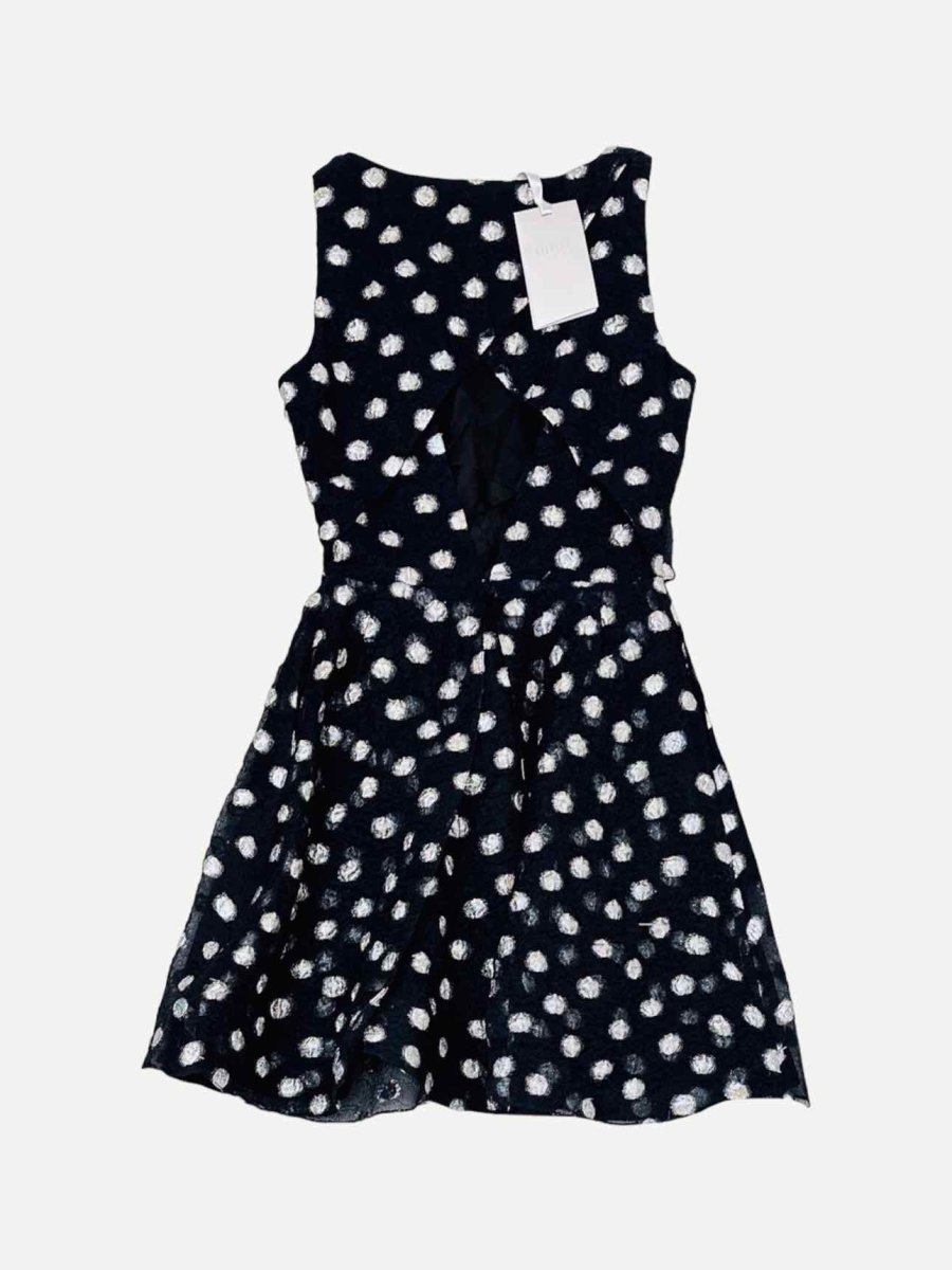 Pre - loved INGIE PARIS Black w/ Silver Size US 8 Knee Length Dress at Reems Closet