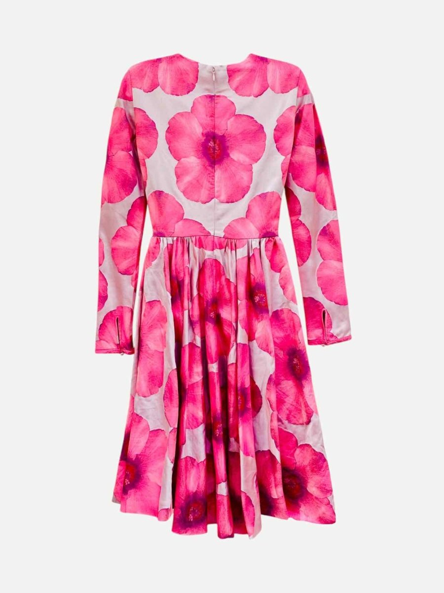 Pre - loved INGIE PARIS Pink Floral Print Knee Length Dress at Reems Closet