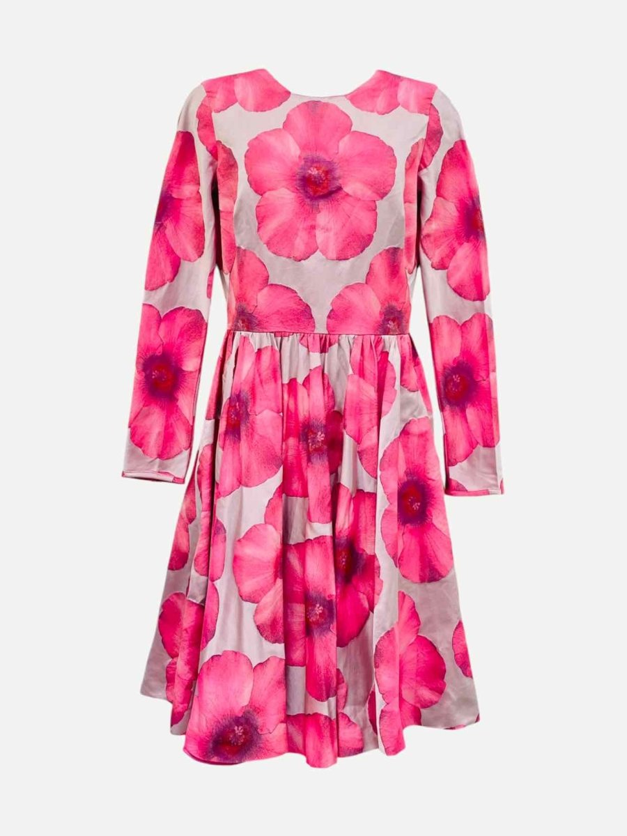 Pre - loved INGIE PARIS Pink Floral Print Knee Length Dress at Reems Closet