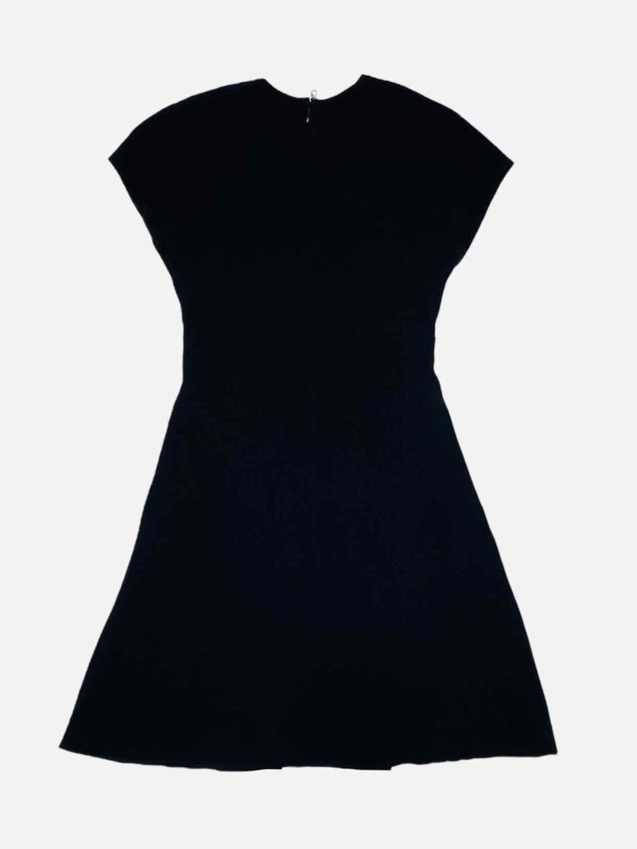 Pre - loved INGIE PARIS Plunging V Neck Black Size US 8 Short Dress at Reems Closet