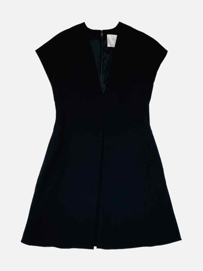 Pre - loved INGIE PARIS Plunging V Neck Black Size US 8 Short Dress at Reems Closet