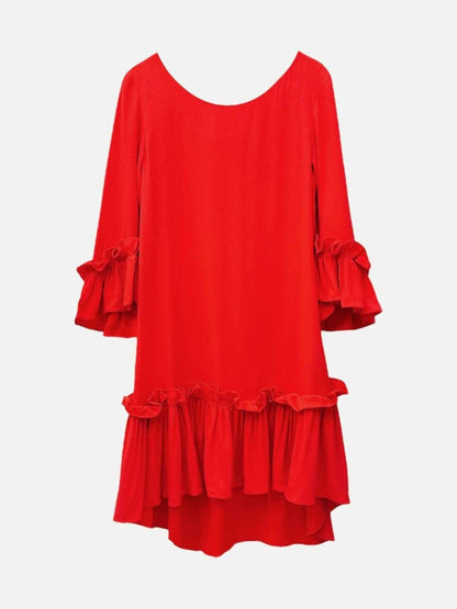 Pre - loved INGIE PARIS Red Knee Length Dress at Reems Closet