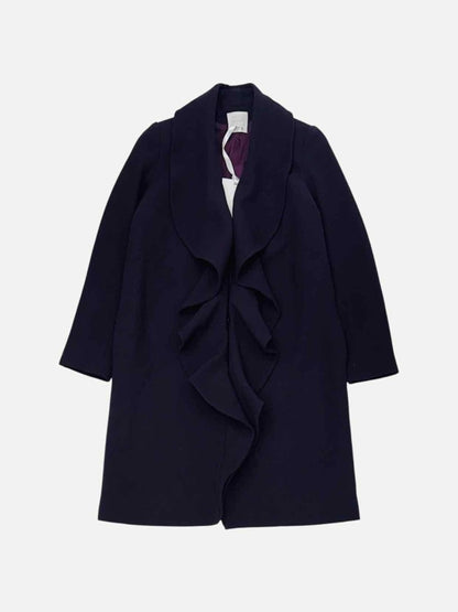 Pre - loved INGIE PARIS Ruffled Purple Coat at Reems Closet