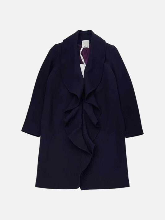 Pre - loved INGIE PARIS Ruffled Purple Coat at Reems Closet