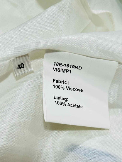 Pre - loved INGIE PARIS White w/ Blue Print Size US 8 Short Dress at Reems Closet