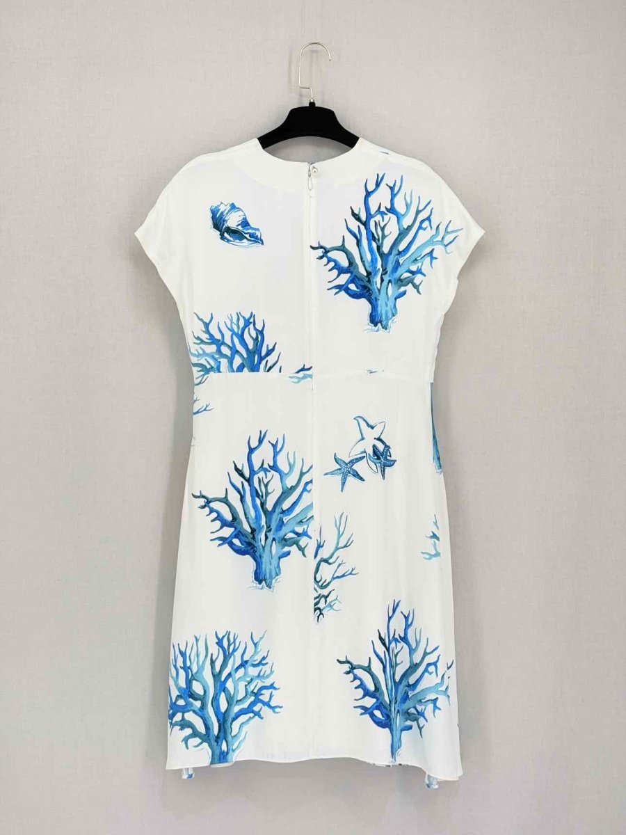 Pre-loved INGIE PARIS White w/ Blue Print Size US 8 Short Dress at Reems Closet