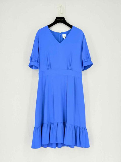 Pre - loved IRIS & INK Blue Size US 8 Knee Length Dress at Reems Closet