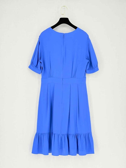 Pre - loved IRIS & INK Blue Size US 8 Knee Length Dress at Reems Closet