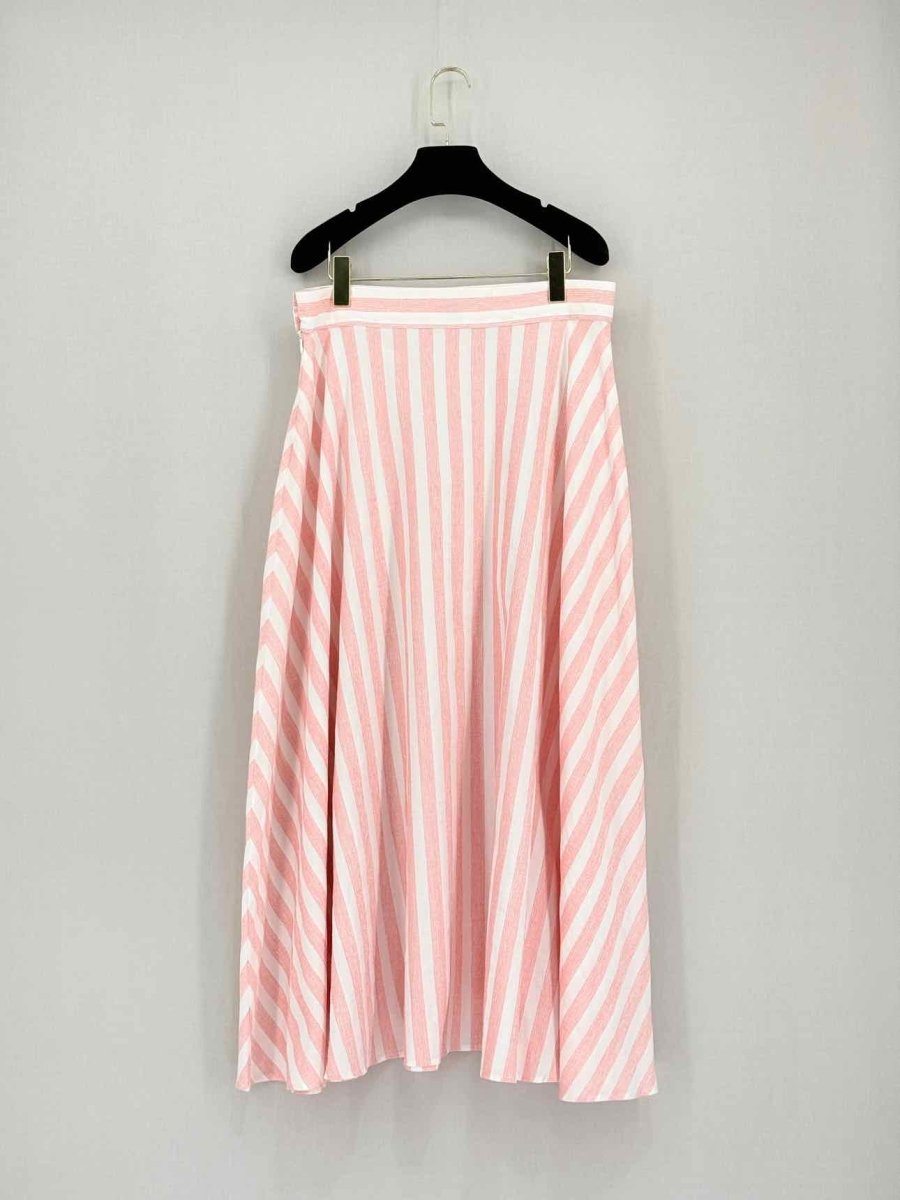 Pre-loved IRIS & INK Pink Striped Size US 10 Midi Skirt at Reems Closet