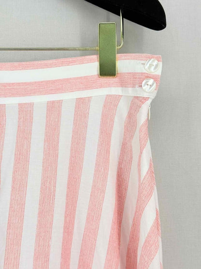 Pre-loved IRIS & INK Pink Striped Size US 10 Midi Skirt at Reems Closet