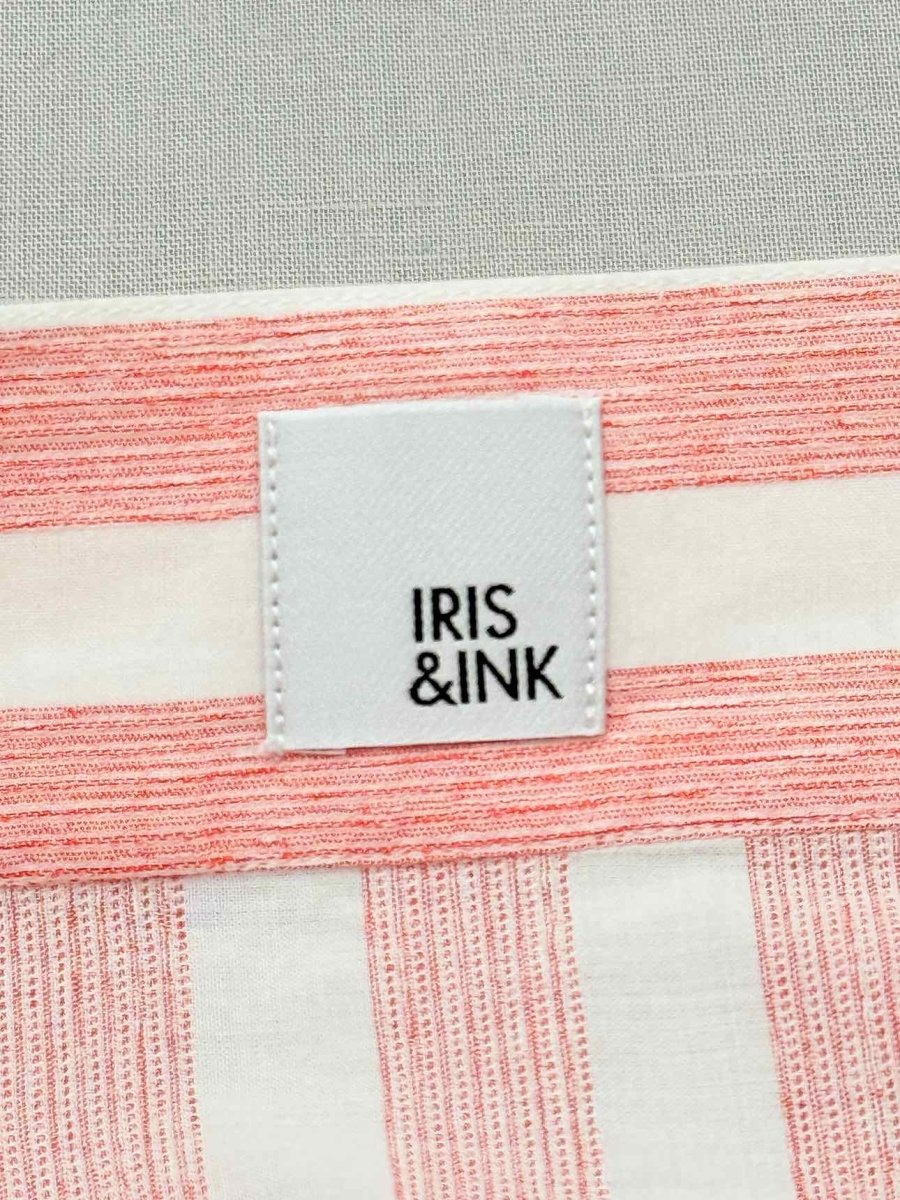 Pre-loved IRIS & INK Pink Striped Size US 10 Midi Skirt at Reems Closet