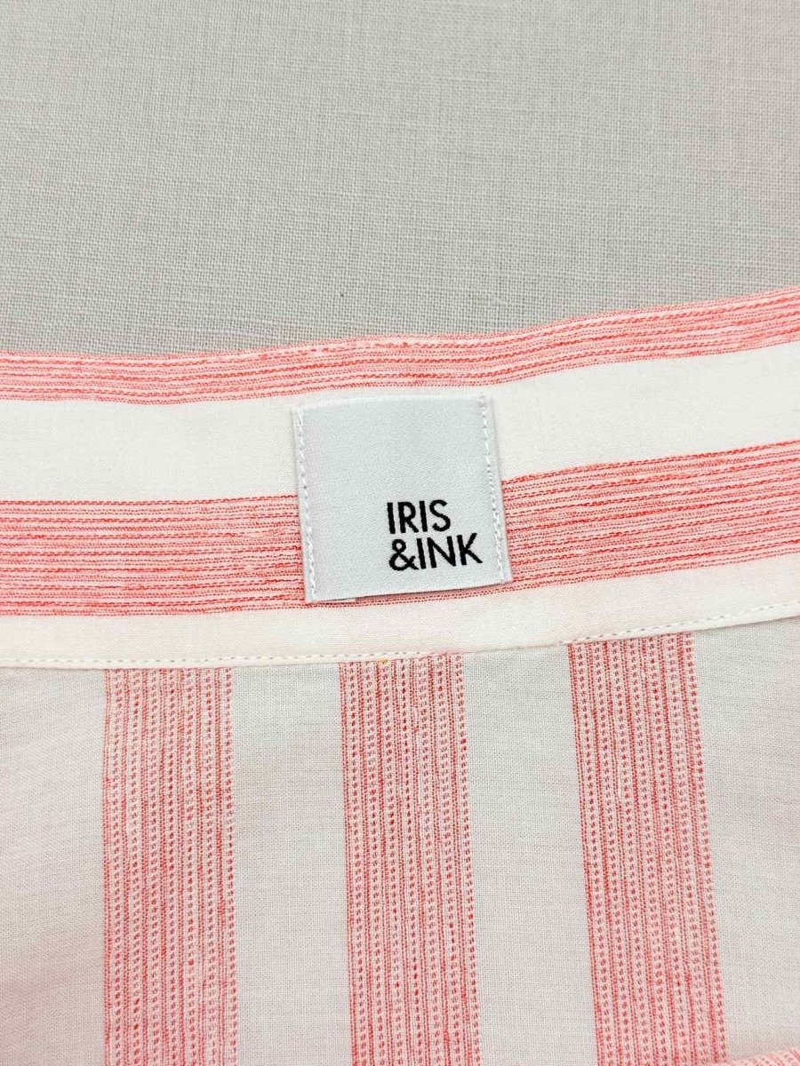 Pre-loved IRIS & INK Pink Striped Size US 10 Midi Skirt at Reems Closet