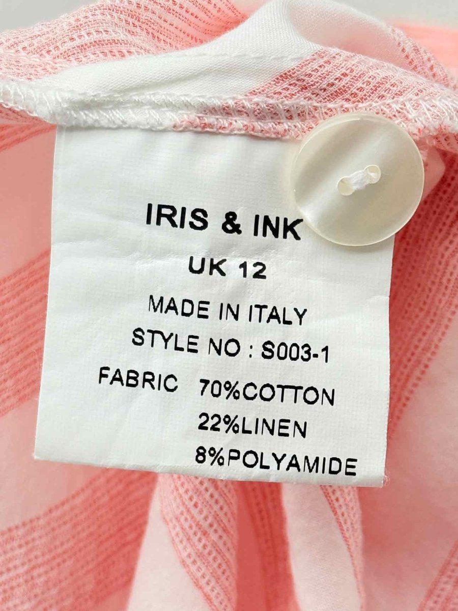 Pre-loved IRIS & INK Pink Striped Size US 10 Midi Skirt at Reems Closet