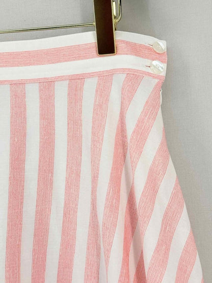Pre-loved IRIS & INK Pink Striped Size US 10 Midi Skirt at Reems Closet