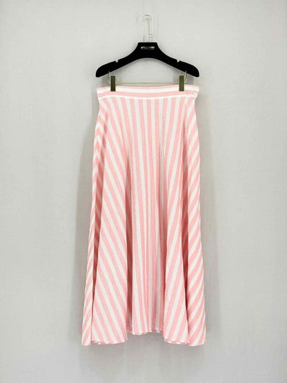 Pre-loved IRIS & INK Pink Striped Size US 10 Midi Skirt at Reems Closet