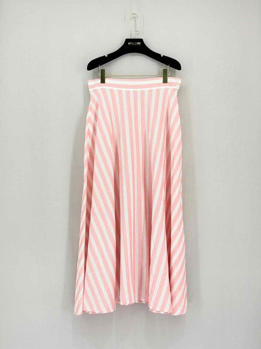 Pre-loved IRIS & INK Pink Striped Size US 10 Midi Skirt at Reems Closet