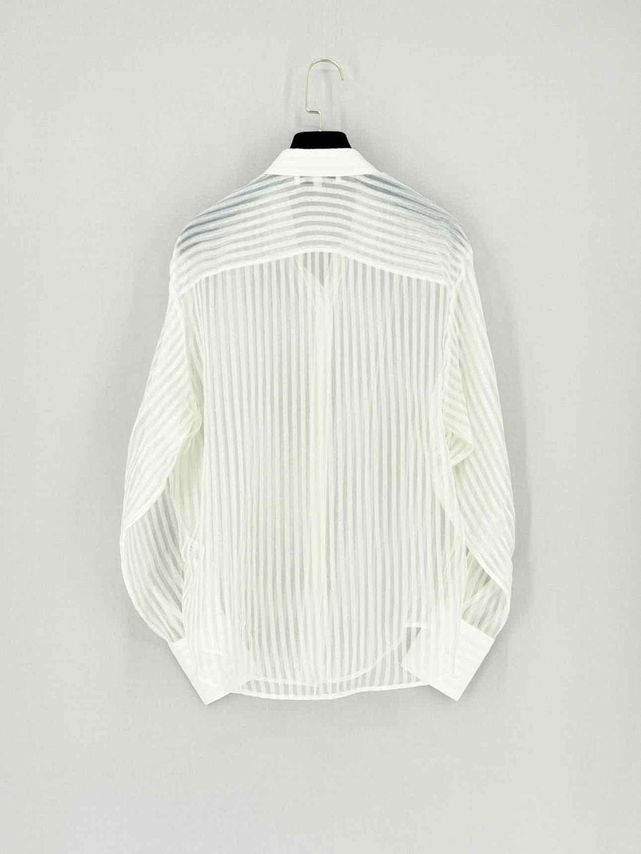 Pre - loved IRO Cream Striped Size US 2 Shirt at Reems Closet