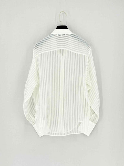 Pre - loved IRO Cream Striped Size US 2 Shirt at Reems Closet