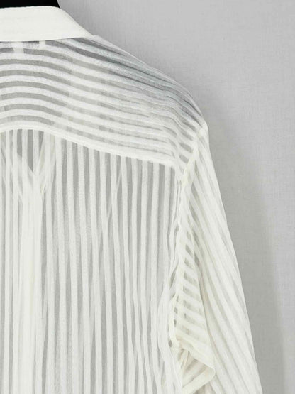 Pre - loved IRO Cream Striped Size US 2 Shirt at Reems Closet