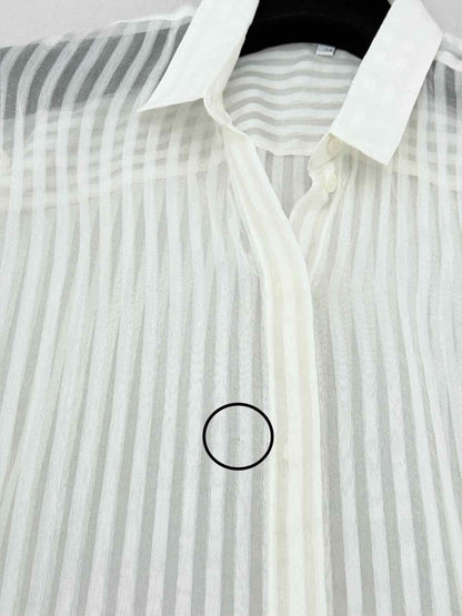 Pre - loved IRO Cream Striped Size US 2 Shirt at Reems Closet