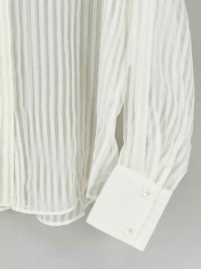 Pre - loved IRO Cream Striped Size US 2 Shirt at Reems Closet