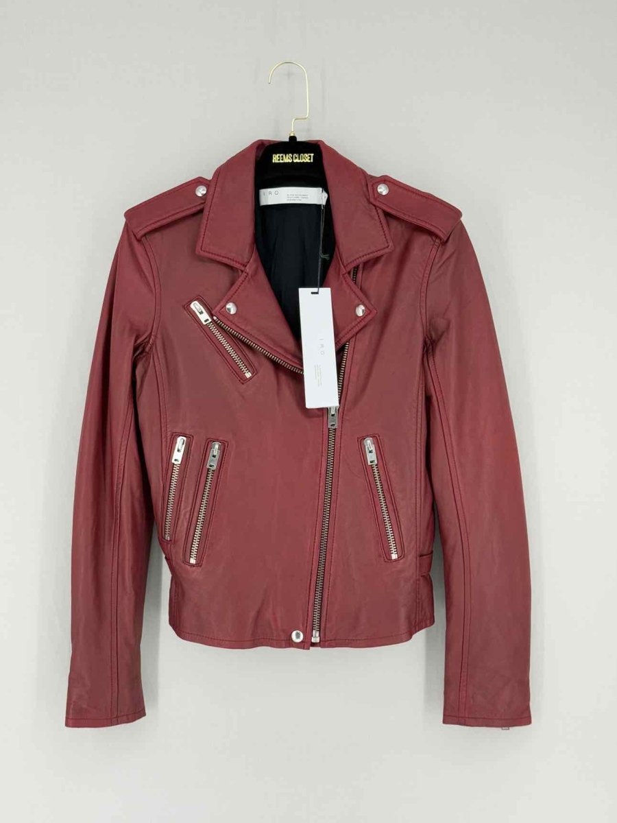 Pre - loved IRO Maroon Size US 8 Jacket at Reems Closet
