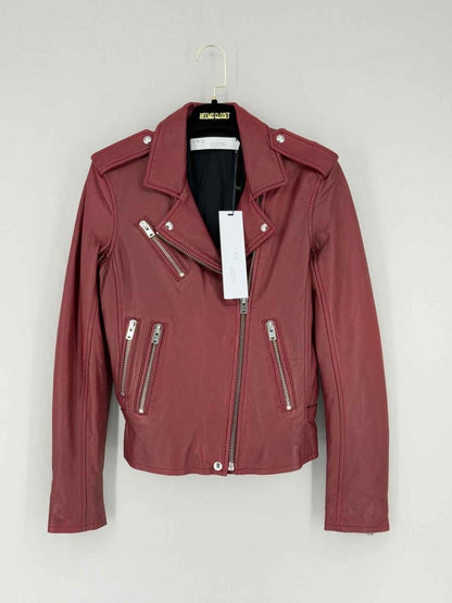 Pre - loved IRO Maroon Size US 8 Jacket at Reems Closet