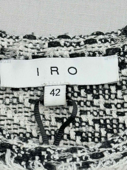 Pre - loved IRO White & Black Knit Size US 6 Top at Reems Closet