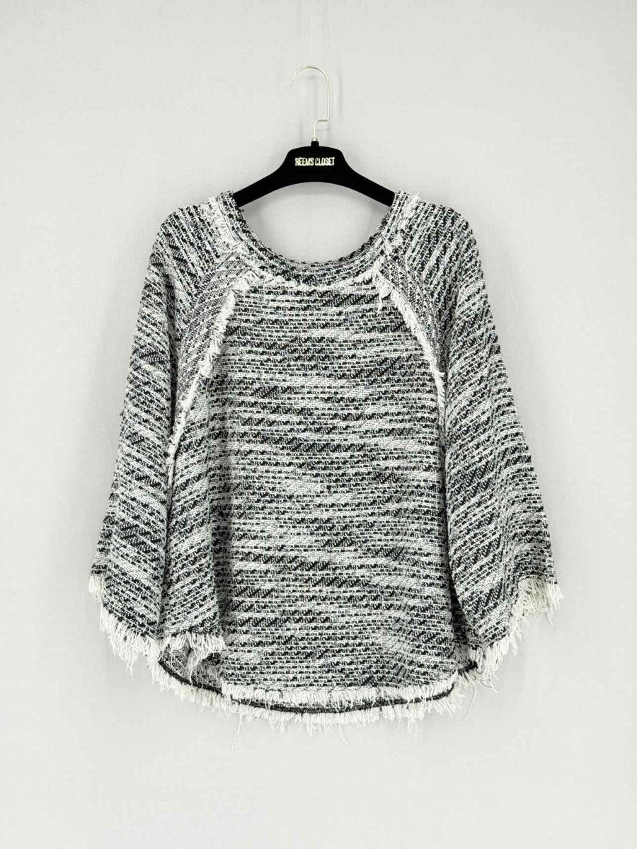 Pre - loved IRO White & Black Knit Size US 6 Top at Reems Closet