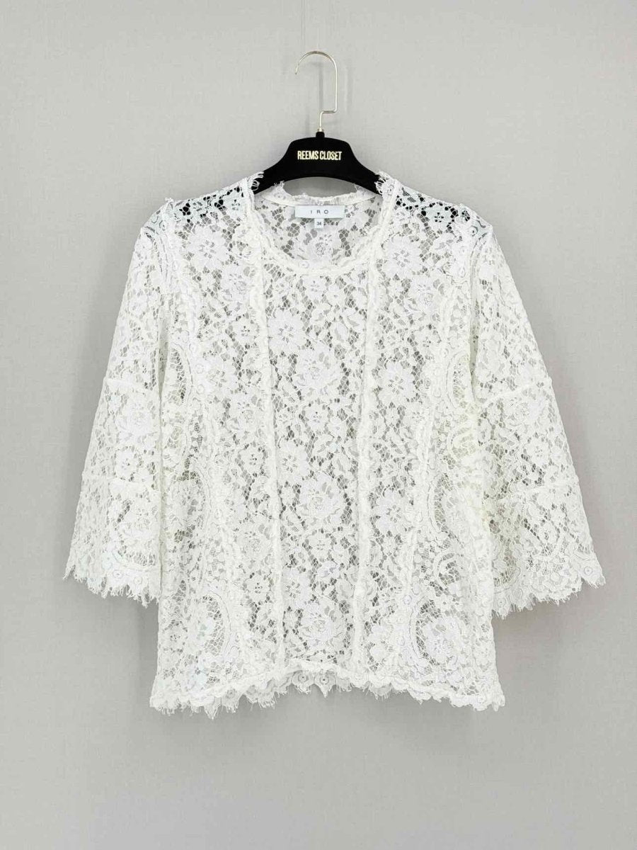 Pre - loved IRO Yacinthe White Eyelet Size US 2 Top at Reems Closet
