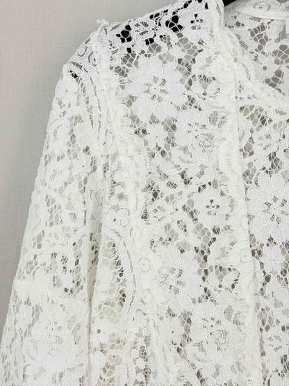 Pre - loved IRO Yacinthe White Eyelet Size US 2 Top at Reems Closet