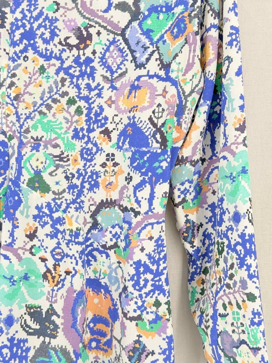Pre - loved ISABEL MARANT Blue Multicolor Size US 10 Midi Dress at Reems Closet