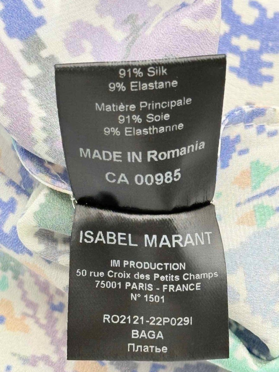 Pre - loved ISABEL MARANT Blue Multicolor Size US 10 Midi Dress at Reems Closet