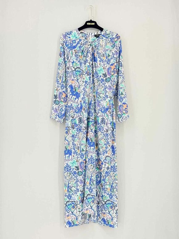 Pre - loved ISABEL MARANT Blue Multicolor Size US 10 Midi Dress at Reems Closet