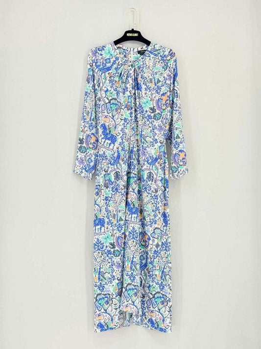 Pre - loved ISABEL MARANT Blue Multicolor Size US 10 Midi Dress at Reems Closet