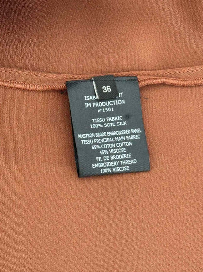 Pre - loved ISABEL MARANT Brown Embroidered Size US 4 Top at Reems Closet