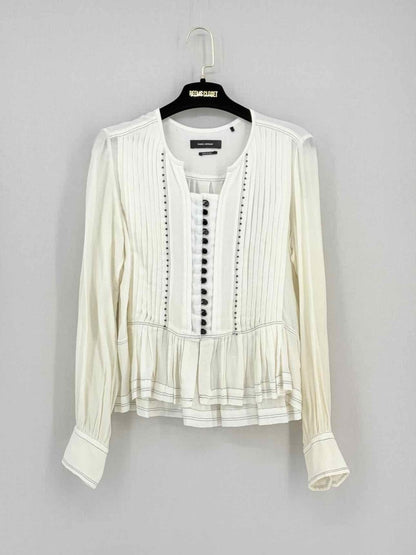 Pre - loved ISABEL MARANT Cream Size US 2 Blouse at Reems Closet