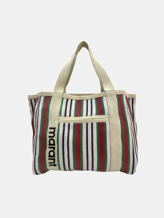 Pre - loved ISABEL MARANT Darwen Cream Multicolor Striped Tote Bag at Reems Closet