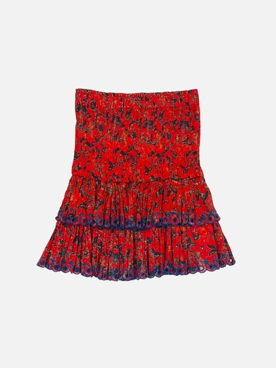 Pre - loved ISABEL MARANT ETOILE Red w/ Black Mini Skirt at Reems Closet