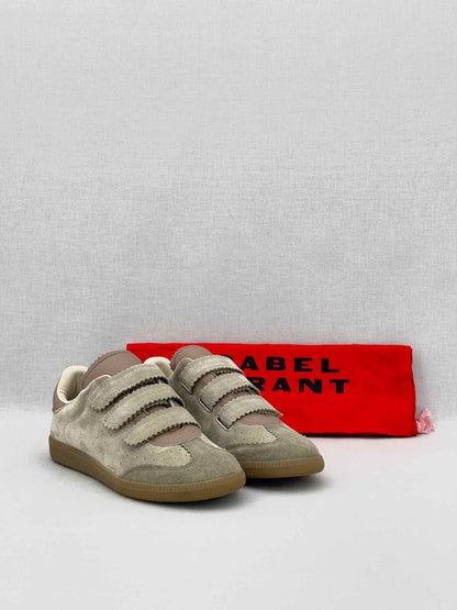 Pre - loved ISABEL MARANT Grey & Khaki w/ Pink Size EU 39 Sneakers at Reems Closet