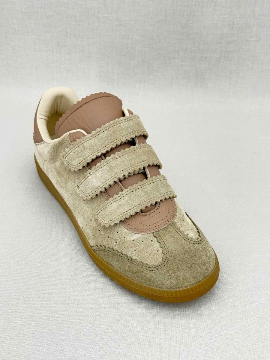 Pre - loved ISABEL MARANT Grey & Khaki w/ Pink Size EU 39 Sneakers at Reems Closet