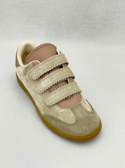 Pre - loved ISABEL MARANT Grey & Khaki w/ Pink Size EU 39 Sneakers at Reems Closet